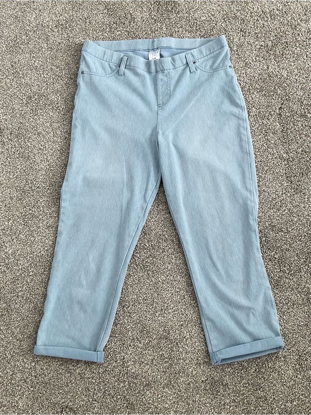 Time and Tru Light Denim Cuffed Capris Size L 12-14